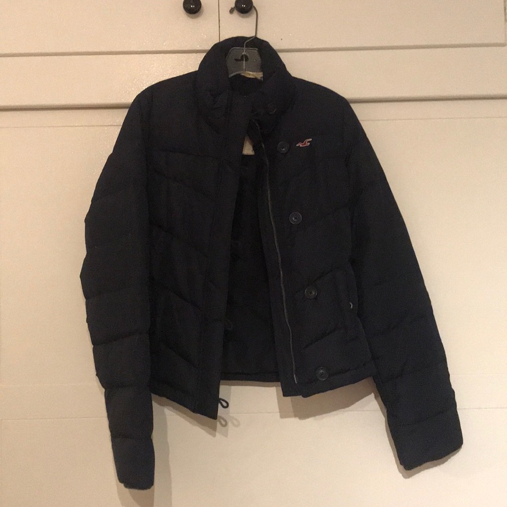 Navy blue Hollister puffy jacket